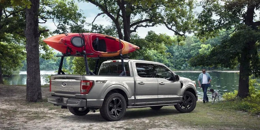 Ford F-150 carrying a kayak